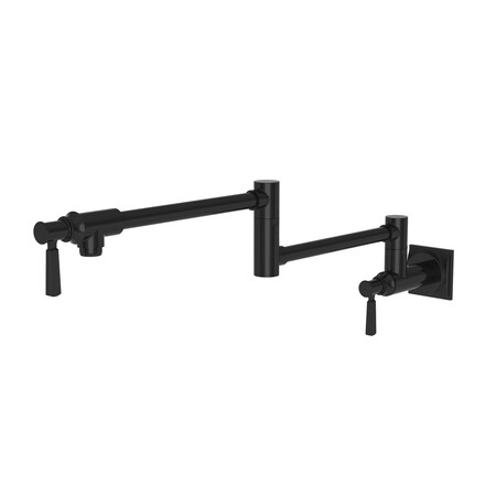 Newport Brass Pot Filler, Wall Mount in Gloss Black 3170-5503/54